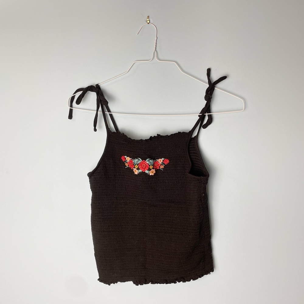 Primark Floral Black Tie Tank Top